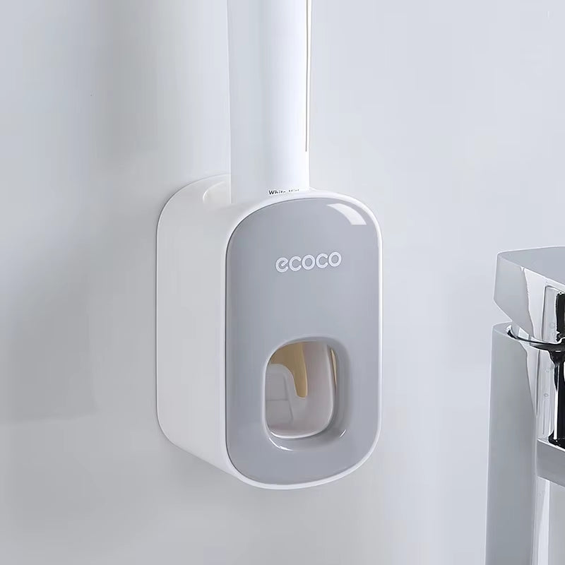 Accesorio de baño Dispensador automático de pasta de dientes con soporte para cepillos de pared