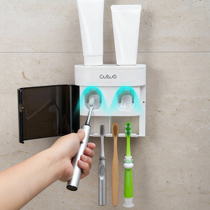 Wall Mounted Automatic Toothpaste Squeezer Toothpaste Dispenser Magnetic Toothbrush Holder Toothpaste Rack Bathroom Accessories