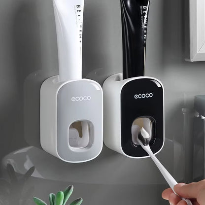 Accesorio de baño Dispensador automático de pasta de dientes con soporte para cepillos de pared